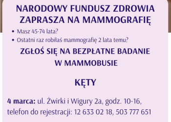 Zbadaj piersi w mammobusie – bezpłatna mammografia w Kętach już dziś!