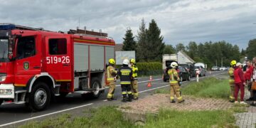Zderzenie trzech samochodów, na ul. Bielskiej w Bulowicach