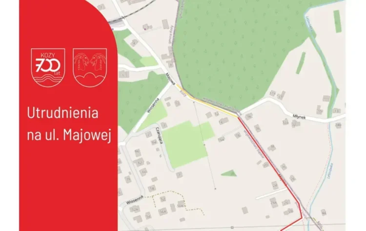 Utrudnienia w Kętach i Kozach. We wtorek zamknięta ul. Majowa